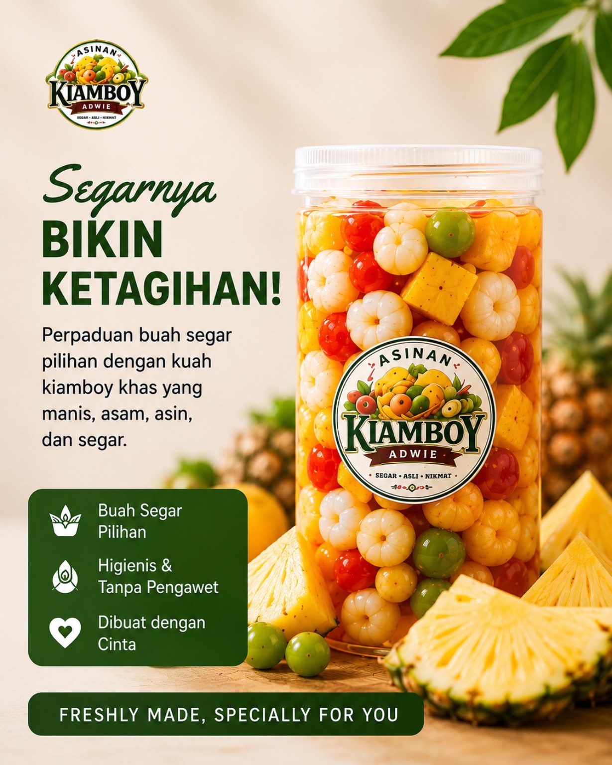 Asinan Kiamboy dengan kuah khas