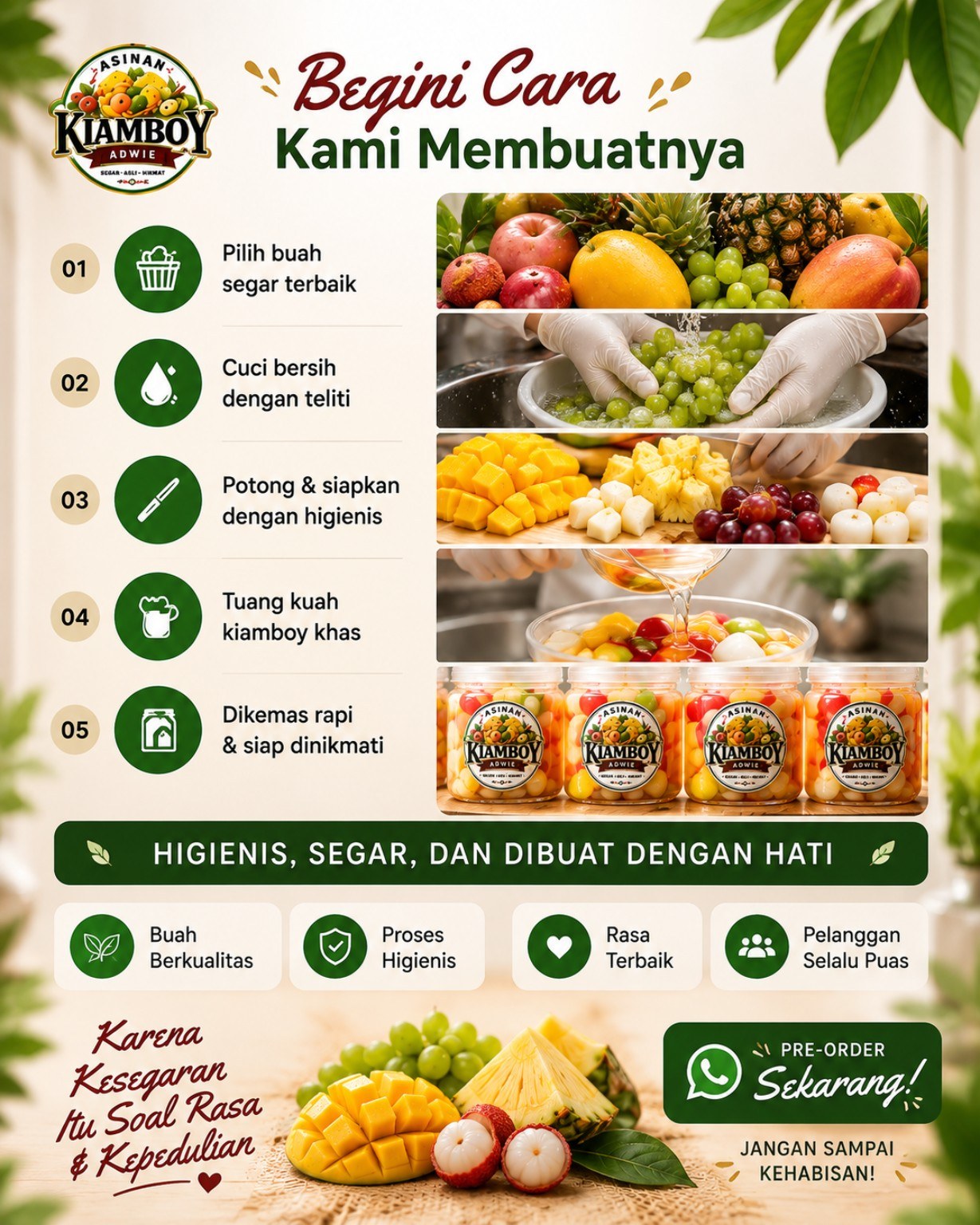 Proses pembuatan Asinan Kiamboy Adwie